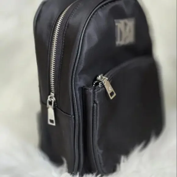 Black Backpack with Silver Logo - Picture 2 of 4